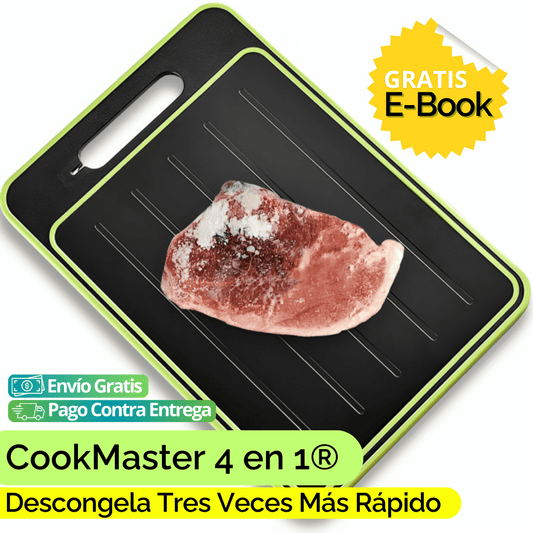 CookMaster 4 en 1®: Tabla de Descongelado Exprés + Ebook Gratis "Master-Chef en Casa"